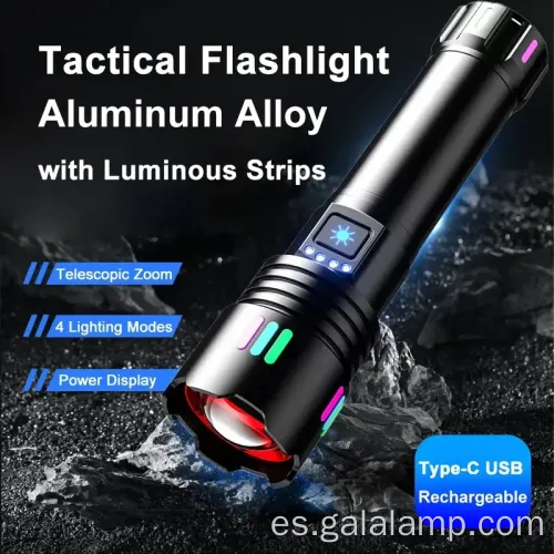 Potente linterna impermeable con carga multifuncional